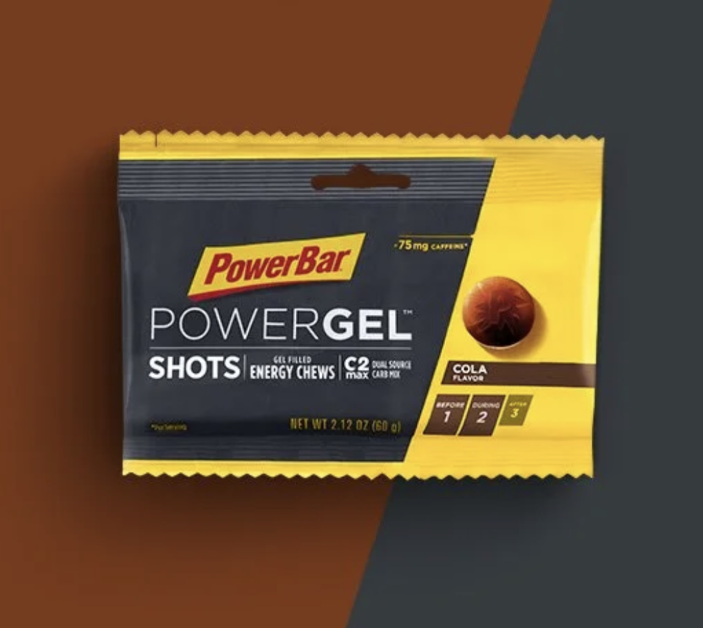 POWERGEL SHOTS GEL FILLED ENERGY CHEWS 69G SABOR COLA POWERBAR